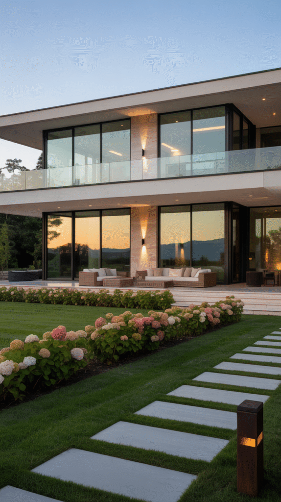 HOME 1 a photograph of a modern two story house 99F1Oru2QDOWMhsBjEuoBA Fo MAkBvTsyPbFQILpI66g